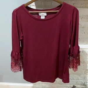 Maroon Lace Liz Claiborne blouse